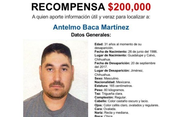 Ofrecen $200 mil pesos por paradero de desaparecido