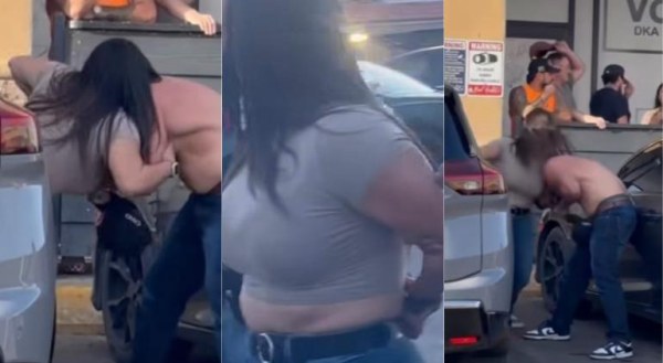 Captan a mujer golpeando a su novio en El Paso
