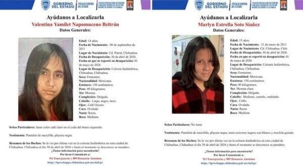 Desaparecen dos jovencitas en la Inalámbrica