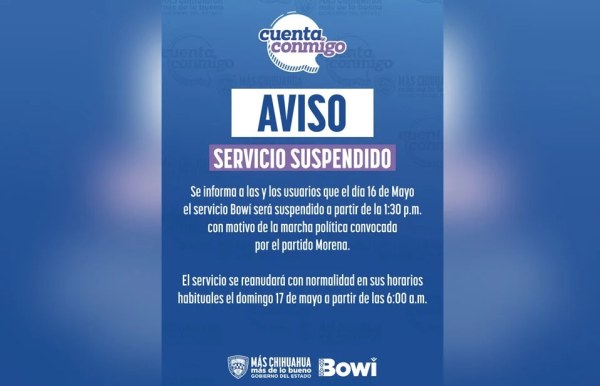 Suspenderán Bowi por marcha de Morena