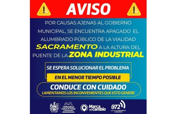 Vialidad Sacramento queda sin luz tras choque