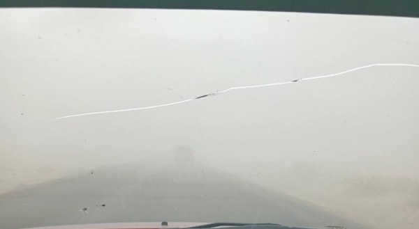 Fuertes tolvaneras en carretera a Juárez