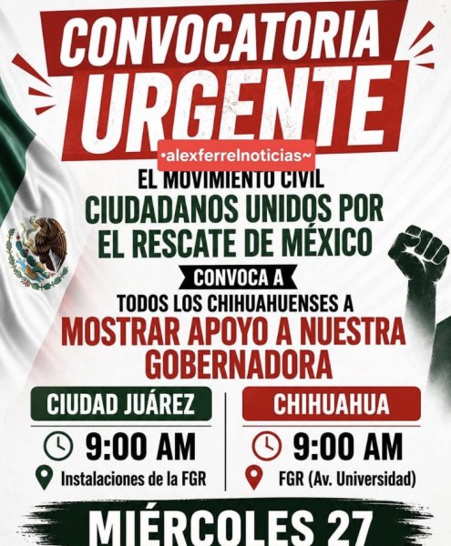 Convocan a manifestación en apoyo a Maru Campos tras citatorio de la FGR