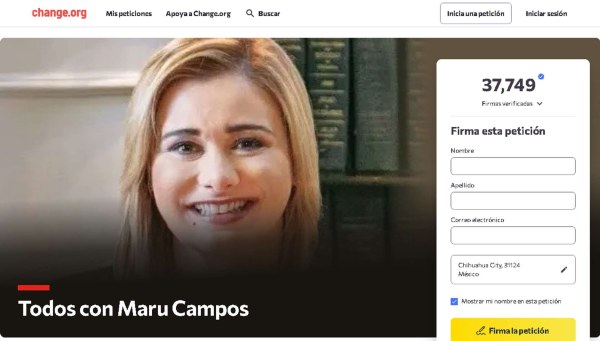 Firman más de 37 mil en defensa de Maru Campos