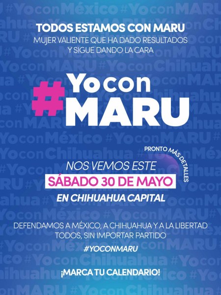Convocan en redes a mitin en respaldo de Maru Campos