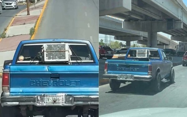 Captan camioneta con minisplit para combatir el calor