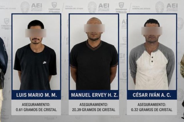 Arrestan a tres sujetos con drogas