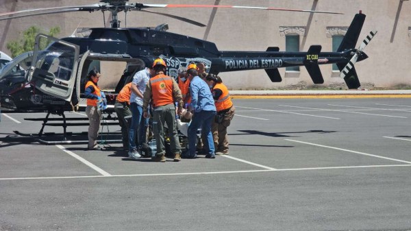 Trasladan a lesionado en helicóptero
