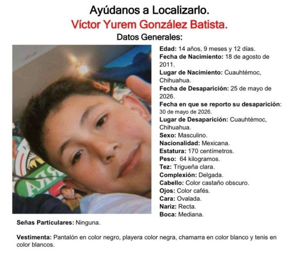 Desaparece en Cuauhtémoc