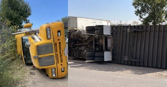 Vuelca tráiler; no se reportan lesionados