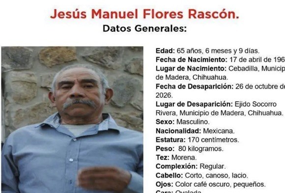 Buscan a Jesús Manuel Flores tras balacera en Madera