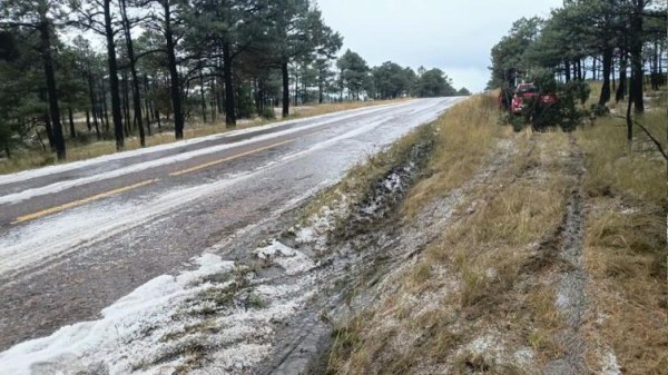 Cae granizo en Bocoyna
