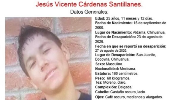 Desaparece en San Juanito