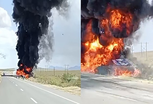 Se incendia pipa en carretera a Juárez