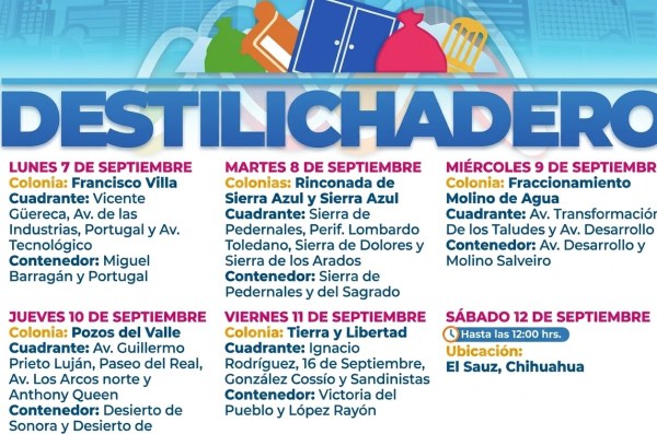 Llevarán programa 'Destilichadero' a seis colonias