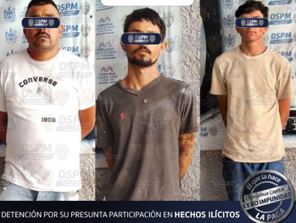 Detienen a tres por robo en yonke