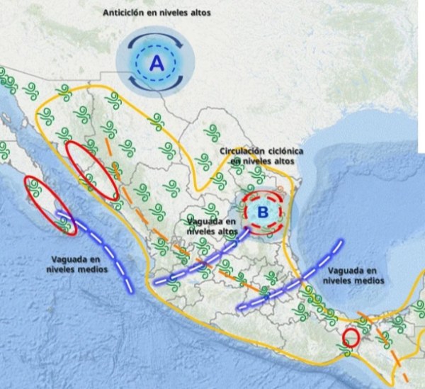 Monzón mexicano prevé lluvias intensas, vientos y temperaturas extremas