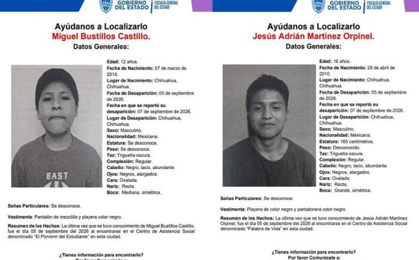 Desaparecen dos menores
