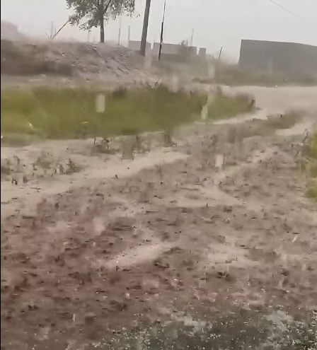 Cae fuerte granizada en Namiquipa