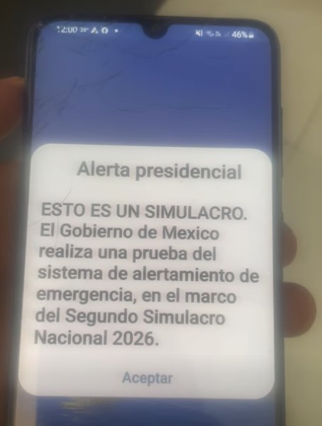 Suena alerta sísmica en teléfonos por simulacro