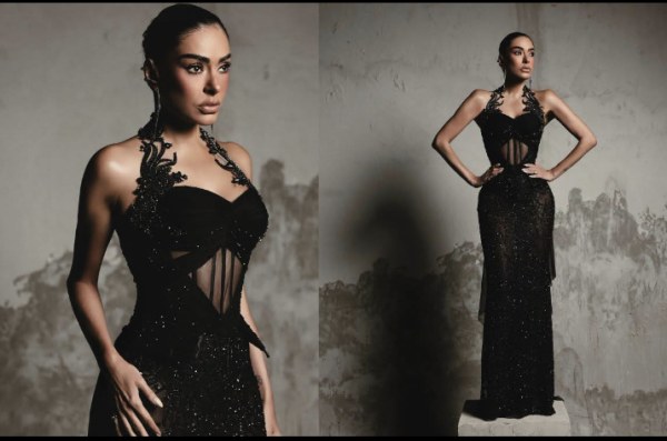 Galilea Montijo impacta con vestido negro efecto telaraña en LCDLF México
