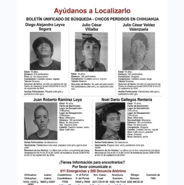 Se fugan cinco menores de centro de asistencia