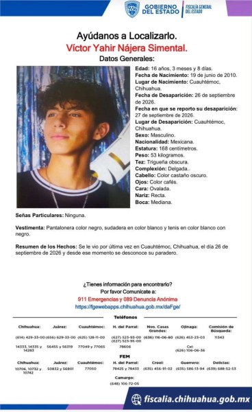 Desaparece en Chihuahua