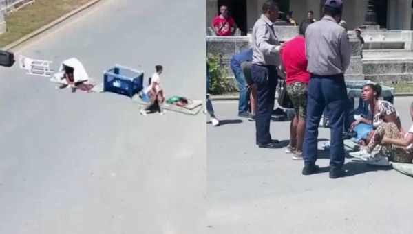 Desesperación en La Habana: Madre bloquea avenida con sus hijos