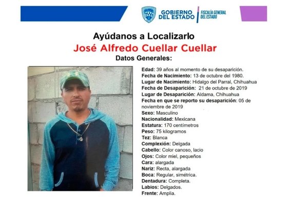 Desapareció en Aldama